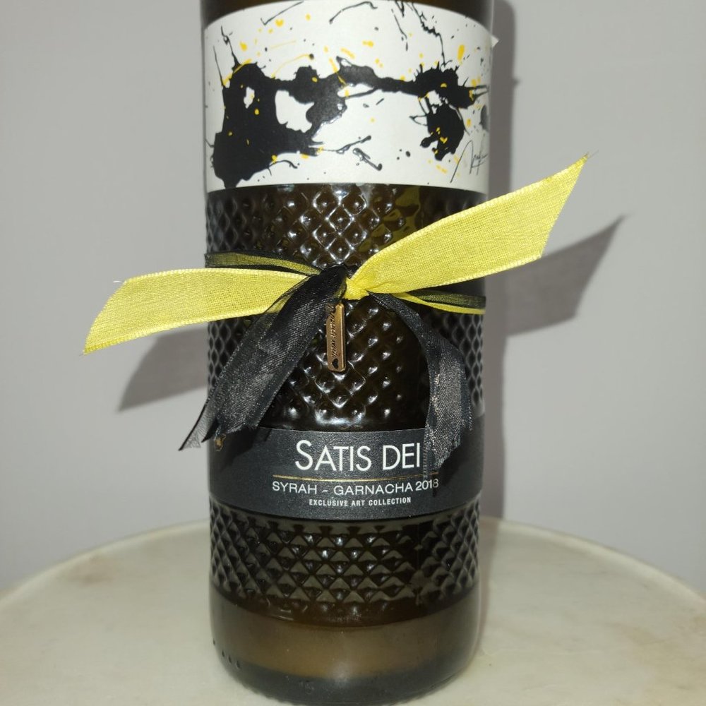 Wine Bottle Candle - SATIS DEI - Exclusive Art Collection